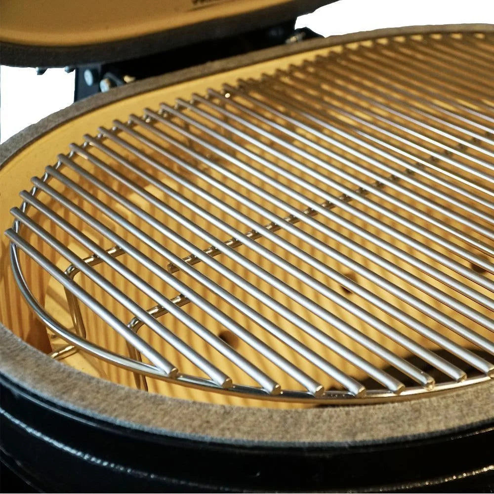 Ceramic Kamado Grill with Side Shelves and Stainless Steel Grates B324