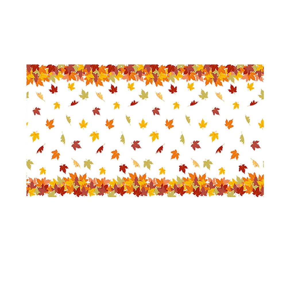 4.5x 9 FT Plastic Fall Leaf Tablecloth W664
