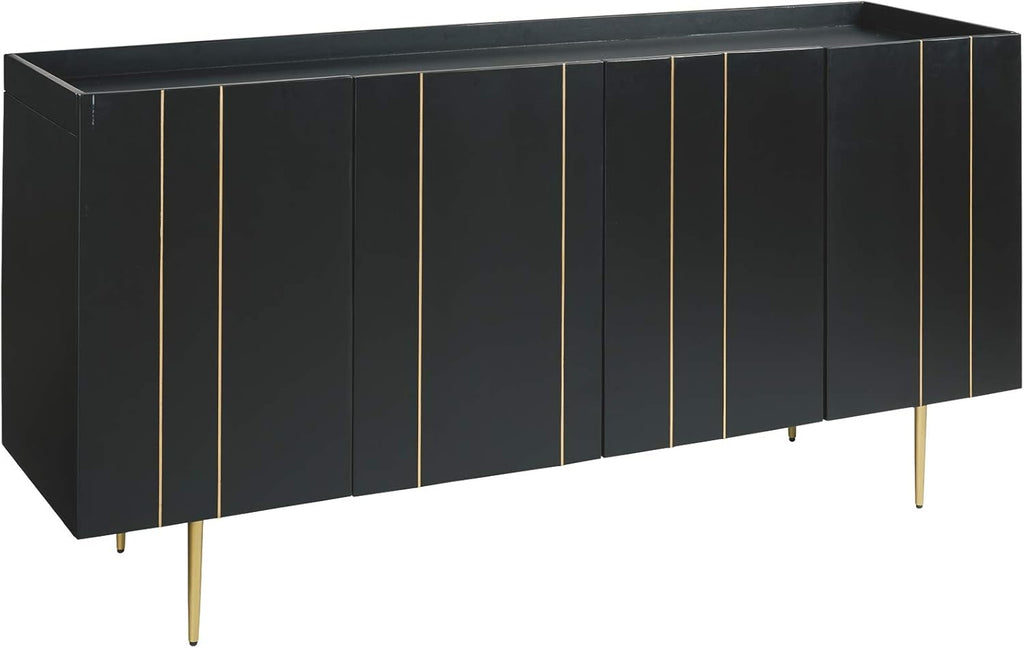 Black Accent Cabinet or TV Stand S8078