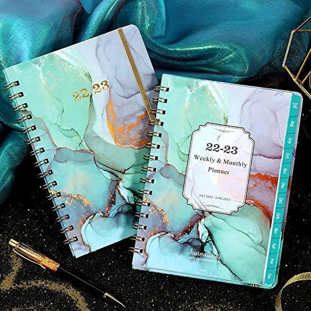 Green 6.3" x 8.4" Weekly & Monthly Planner with Twin-Wire Binding M5530