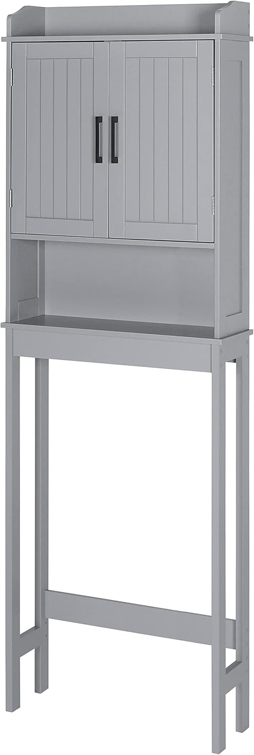 Grey Over The Toilet Storage Cabinet with Adjustable Shelf E40507