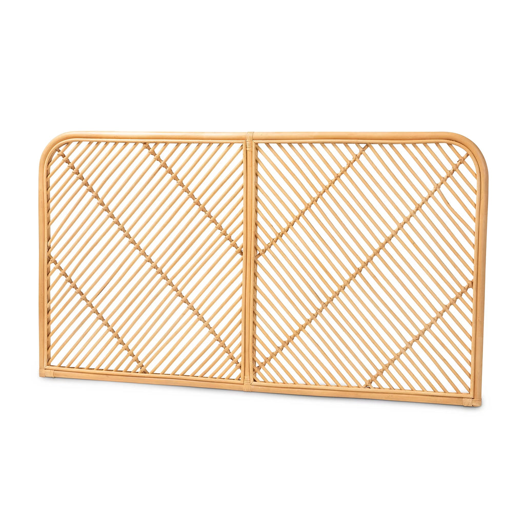 Natural Brown Rattan Queen Size Wall-Mount Headboard B51656