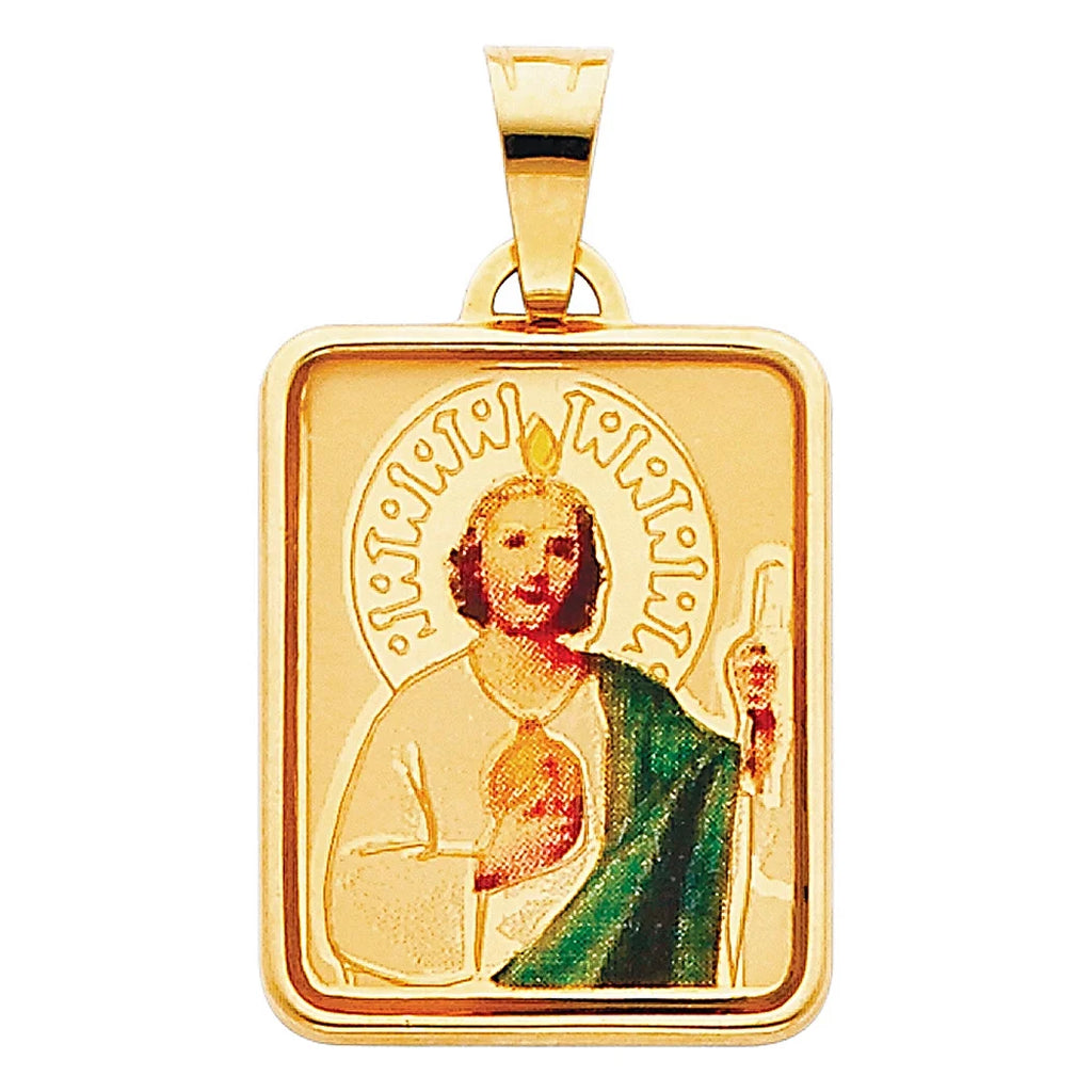 14k Yellow Gold Picture Pendant Necklace U2440