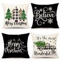 Buffalo Check 18x18 Set of 4 Red Black Throw Pillow Covers D55263