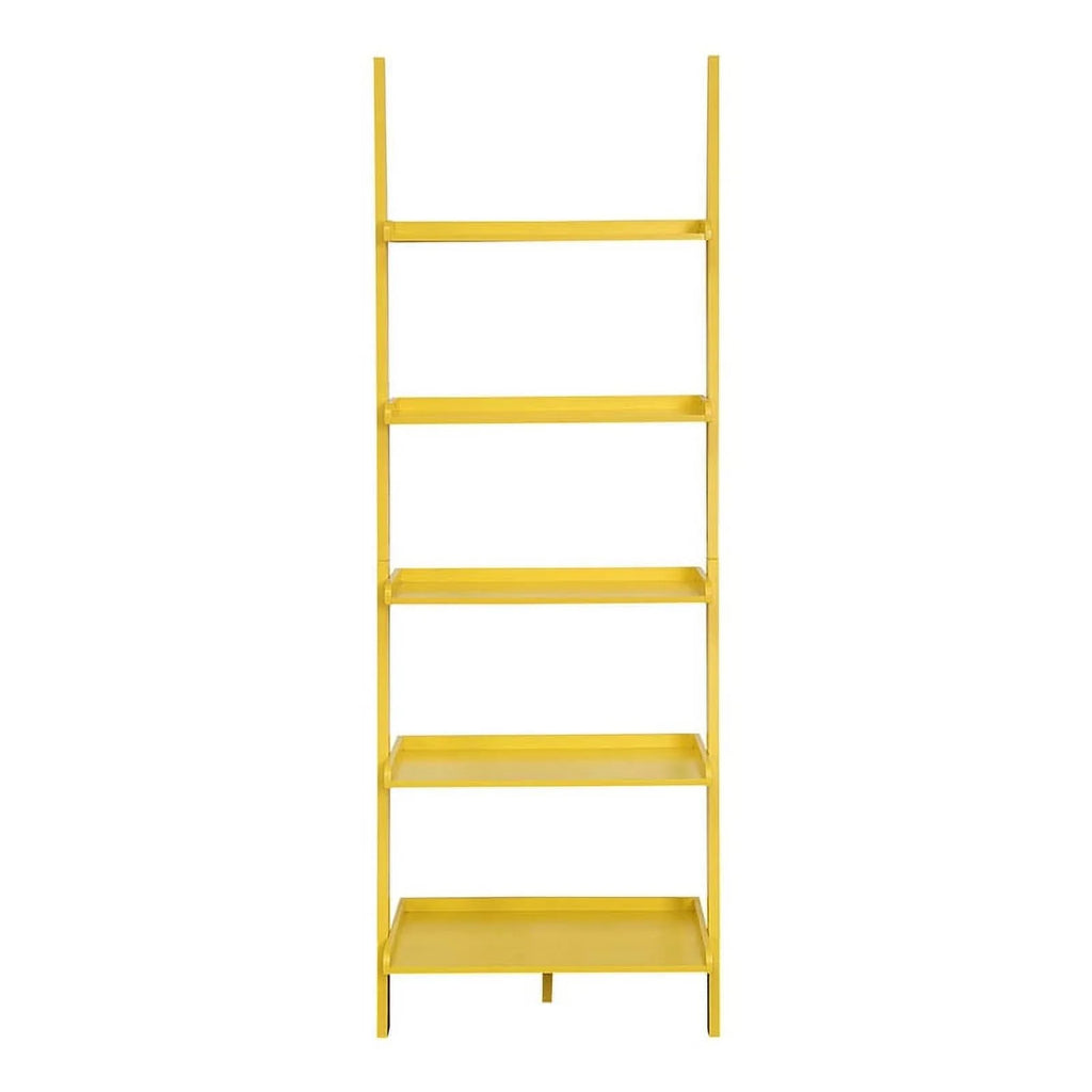 Bright Yellow Wood Five Tier Bookshelf Ladder A164