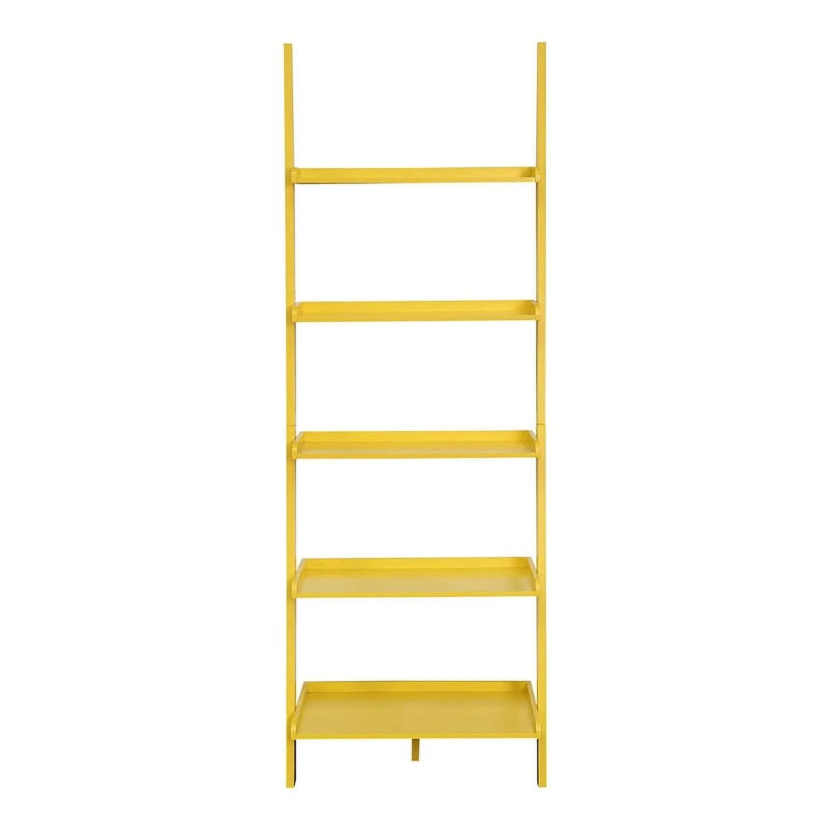 Bright Yellow Wood Five Tier Bookshelf Ladder A164