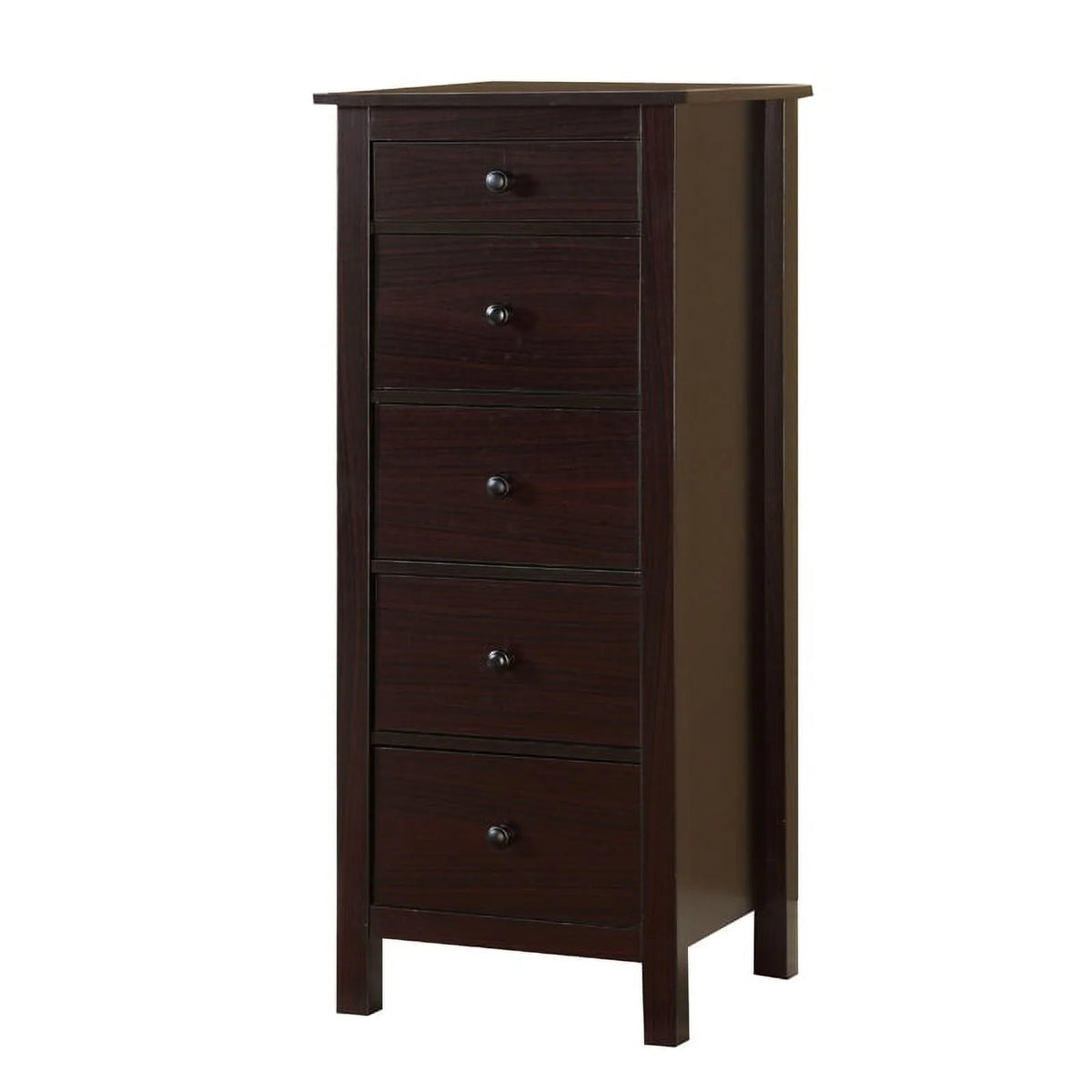 Espresso Wood 5-Drawer Accent Chest N964