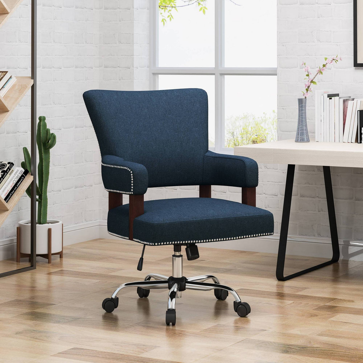 Navy Blue and Chrome Home Office Chair M9962