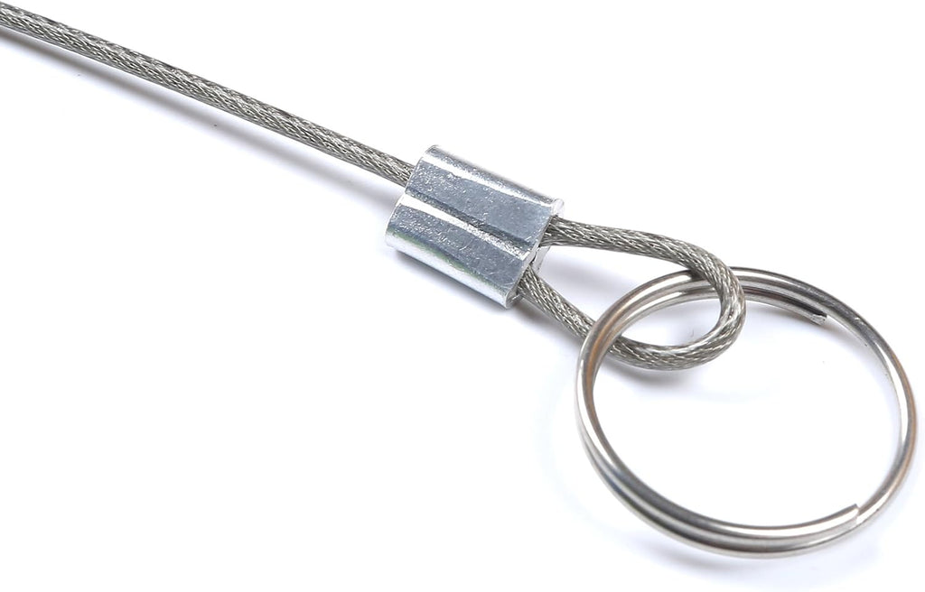 Stainless Steel Lanyard Cable Tether 2 Loops with Quick Release Ring Rubber Coating 12 (30.5cm) Set of 10 W4226