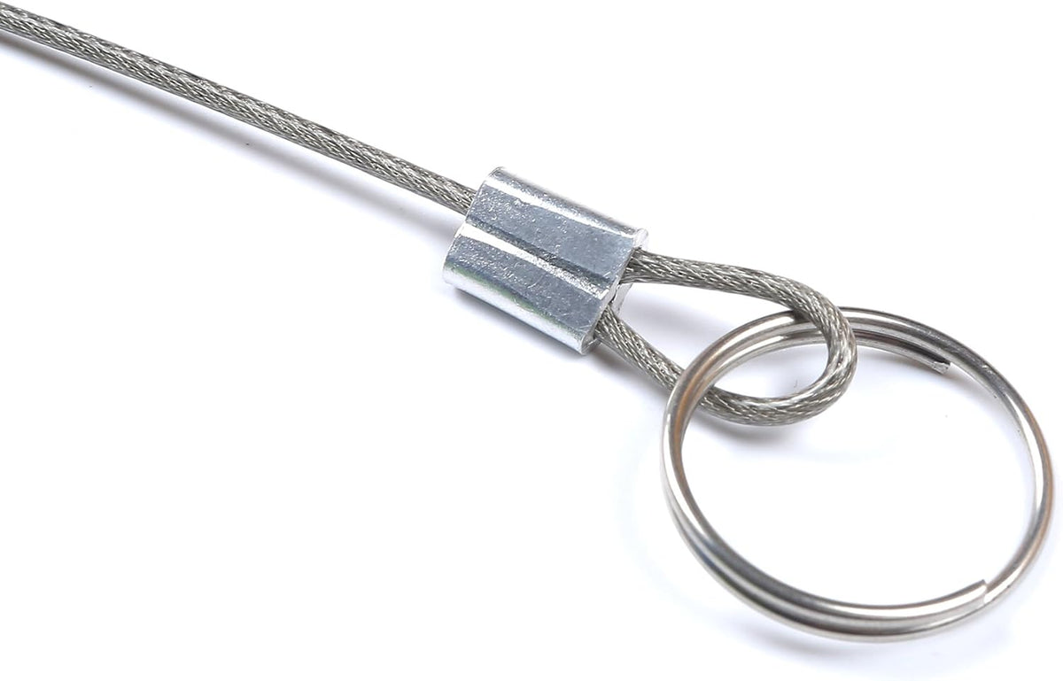 Stainless Steel Lanyard Cable Tether 2 Loops with Quick Release Ring Rubber Coating 12 (30.5cm) Set of 10 W4226