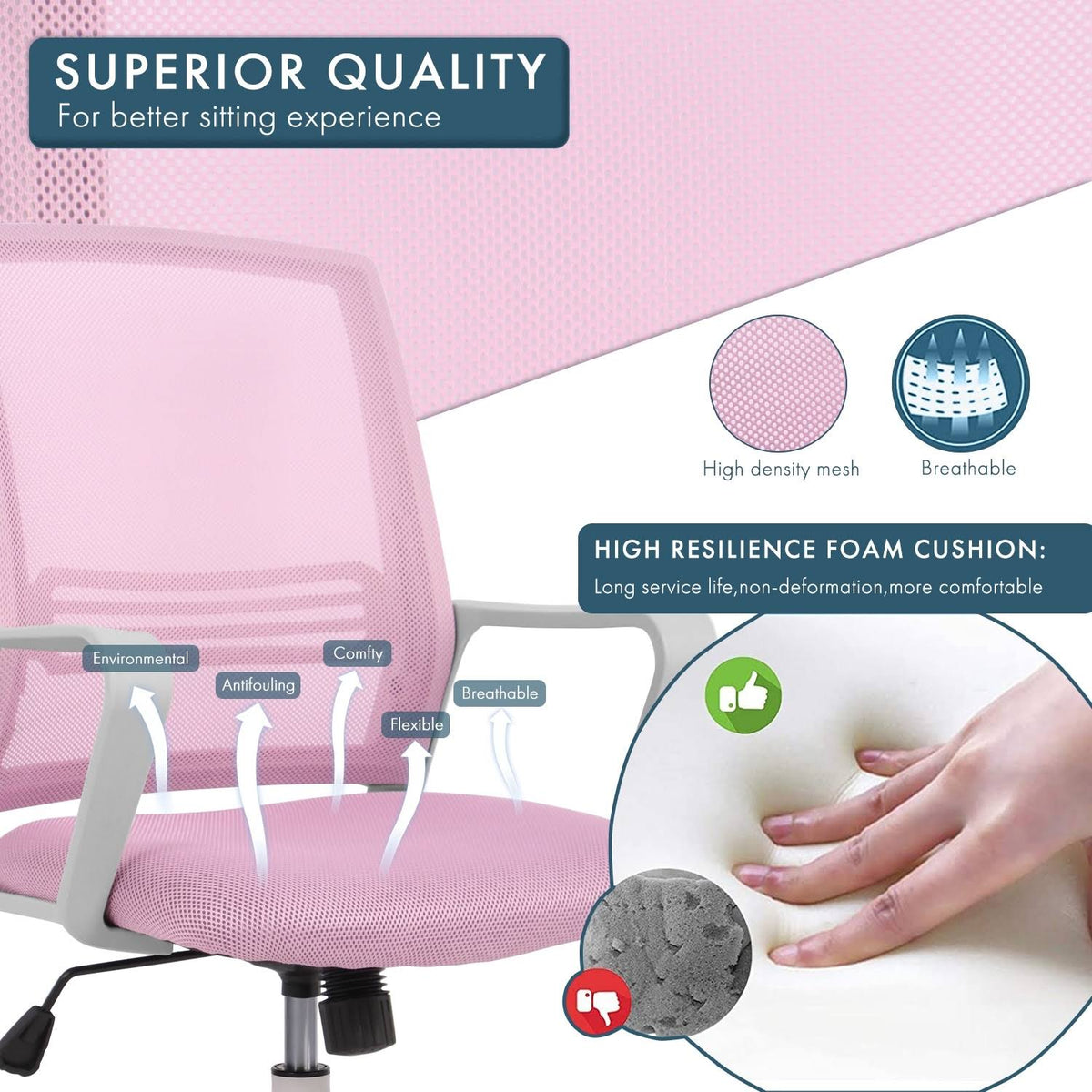 Black Adjustable Swivel Office Chair B7280