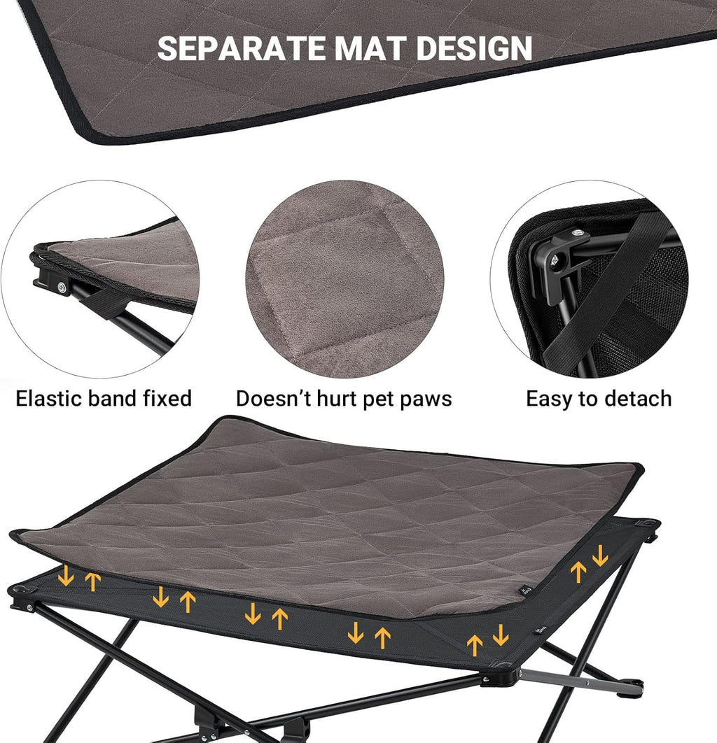 Elevated Folding Dog Cot with Washable Sleeping Mattress and Carrying Bag C6038