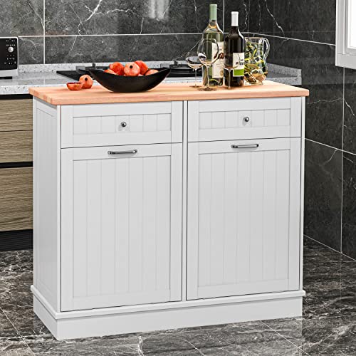 White Tilt Out Trash Cabinet 10 Gallon K153873