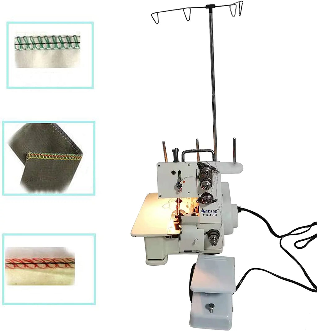 Four-Thread Overlock Serger Sewing Machine with Foot Controller D174