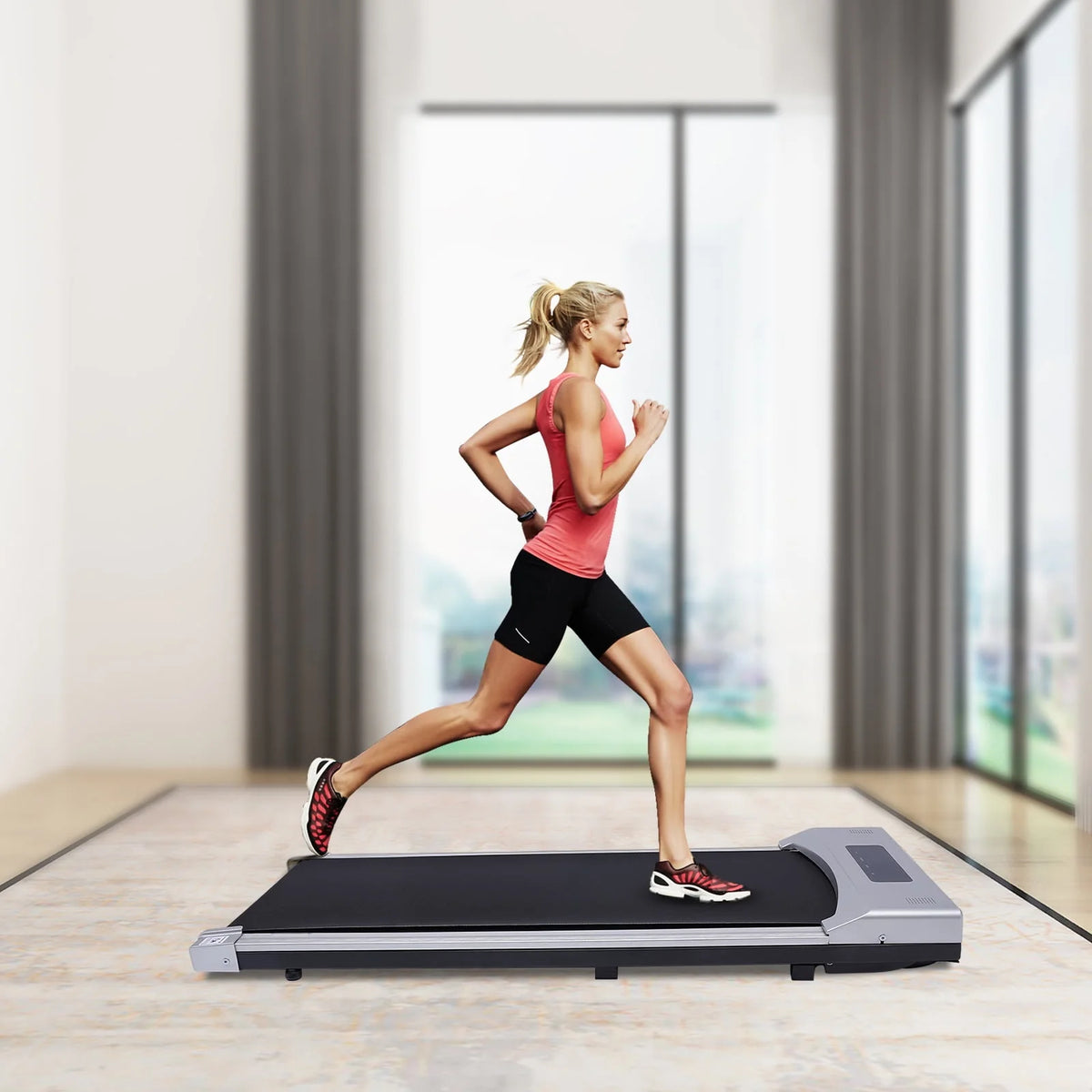 Electric Treadmill Walking Pad Silver Black K674