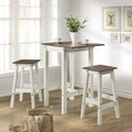 White Distressed Drop Leaf Table and 2 Stools Dining Set I252375