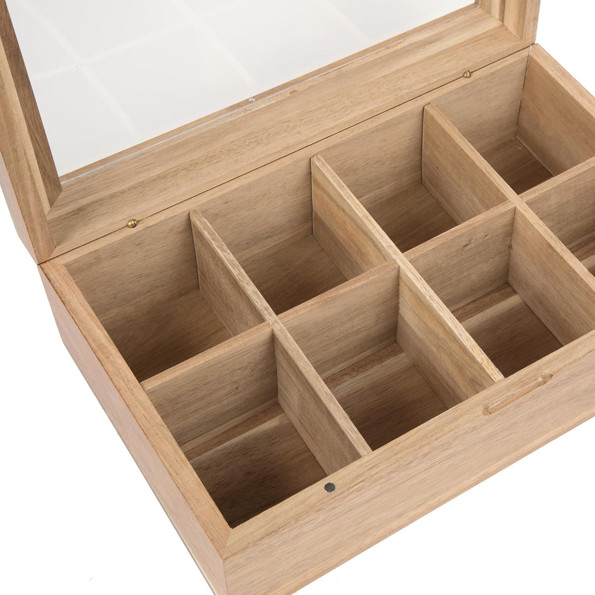Acacia Wood Tea Bag Storage Box with Clear Acrylic Magnetic Lid B732