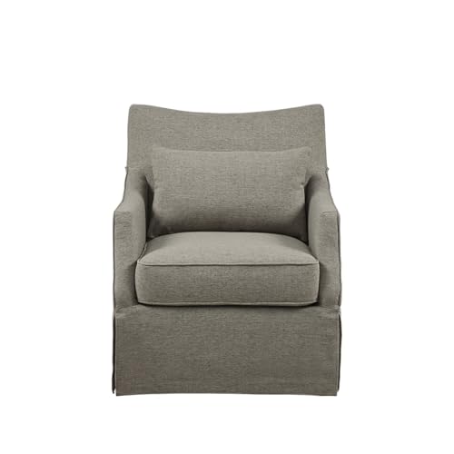 Beige Swivel Accent Armchair with Lumbar Pillow L850092