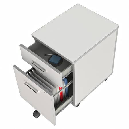 White/Silver Filing Cabinets K379