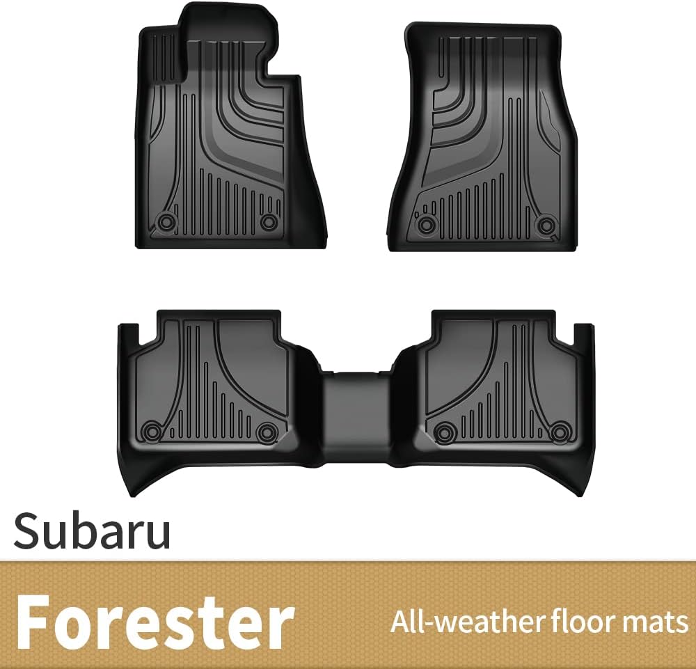 Black TPE All Weather Car Floor Mats Full Set L597
