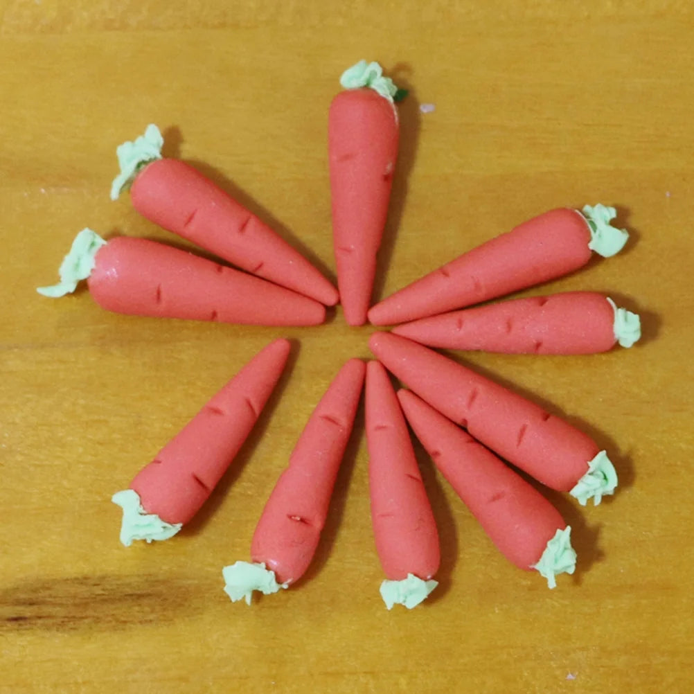 10 Pcs Toy Rabbit Food Props Fake Carrot Dollhouse Decor Y482