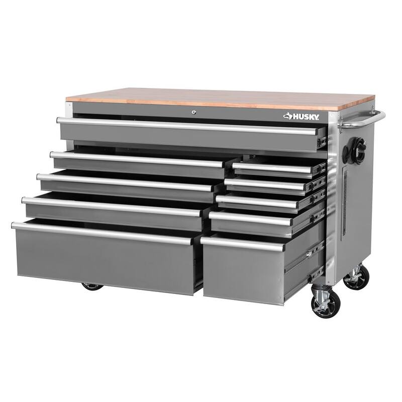 52 in. Gloss Gray Mobile Workbench Tool Chest V9606