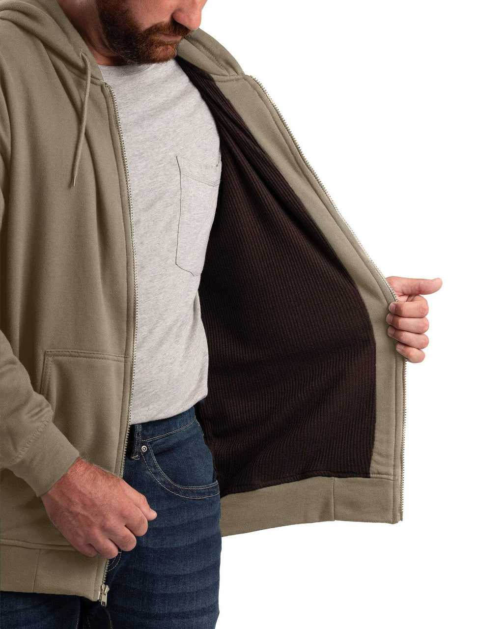 Thermal-Lined Full-Zip Hooded Sweatshirt B765