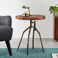 Solid Wood Round End Table with Metal Leg R151