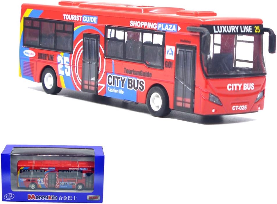 Green Double Decker Bus Die Cast Pull Back Vehicles Pack of 2 I928