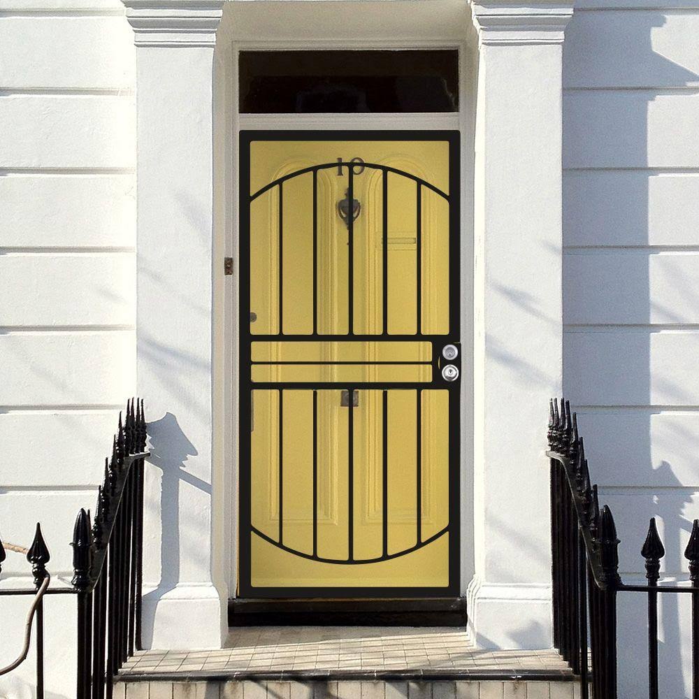 36 in. x 80 in. Black Steel Prehung Security Door C743