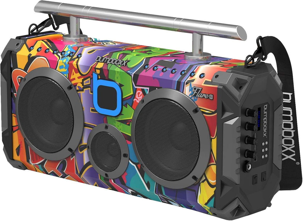 Black Graffiti Retro Bluetooth Boombox R15992