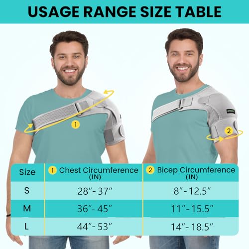 Adjustable Shoulder Brace Wrap (Gray, Small) E8734