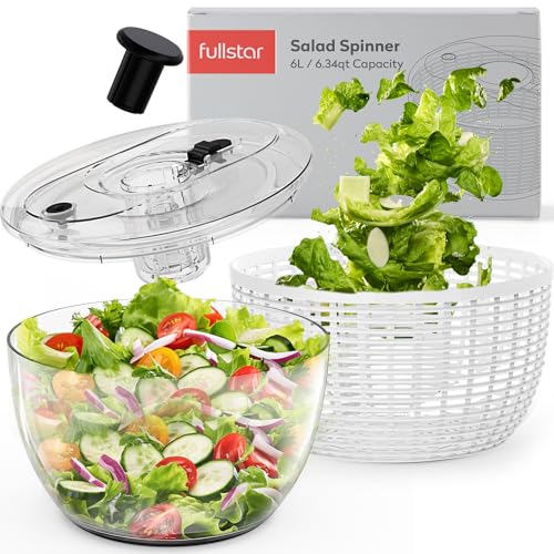 6.3 Quart White Salad Spinner Y210064