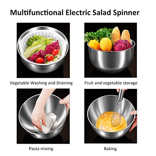 5L Stainless Steel Electric Salad Spinner H684863