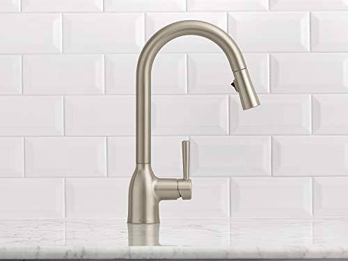 Adler Pull Down Single Handle Kitchen Faucet with Power Clean Finish: Spot Resist Stainless J945576