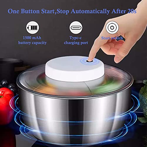 5L Stainless Steel Electric Salad Spinner H684863