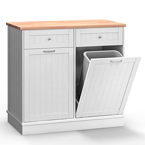 White Tilt Out Trash Cabinet 10 Gallon K153873