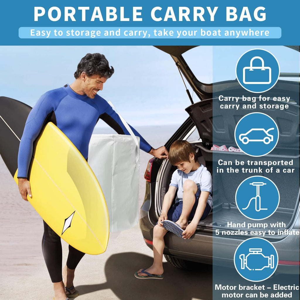10ft Inflatable Boat with Oars Air Pump A35625