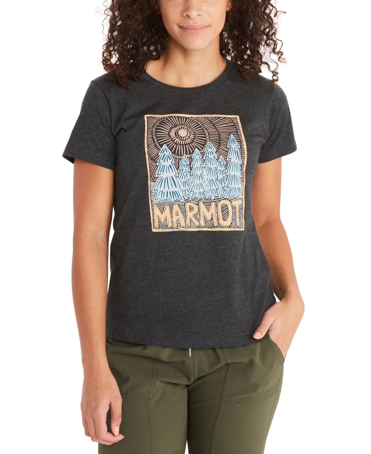 Women's Woodblock-Print T-Shirt F81799