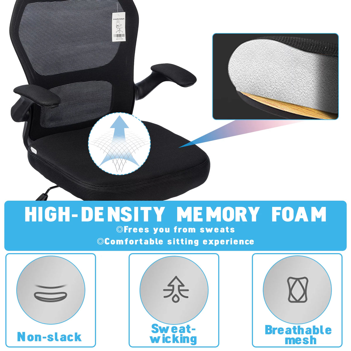Black Ergonomic Office Chair with Lumbar Support W3417