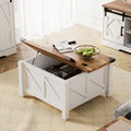 White Square Lift-Top Coffee Table with Hidden Storage P17606