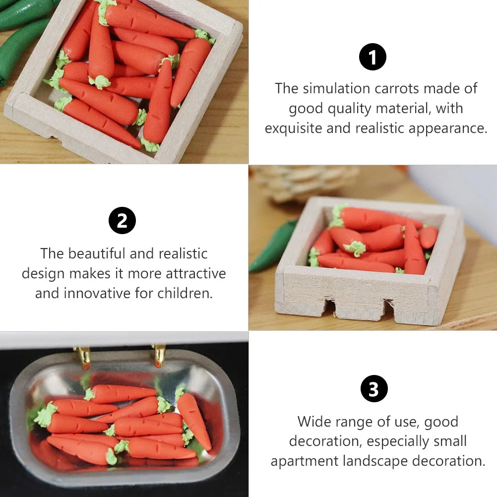 10 Pcs Toy Rabbit Food Props Fake Carrot Dollhouse Decor Y482
