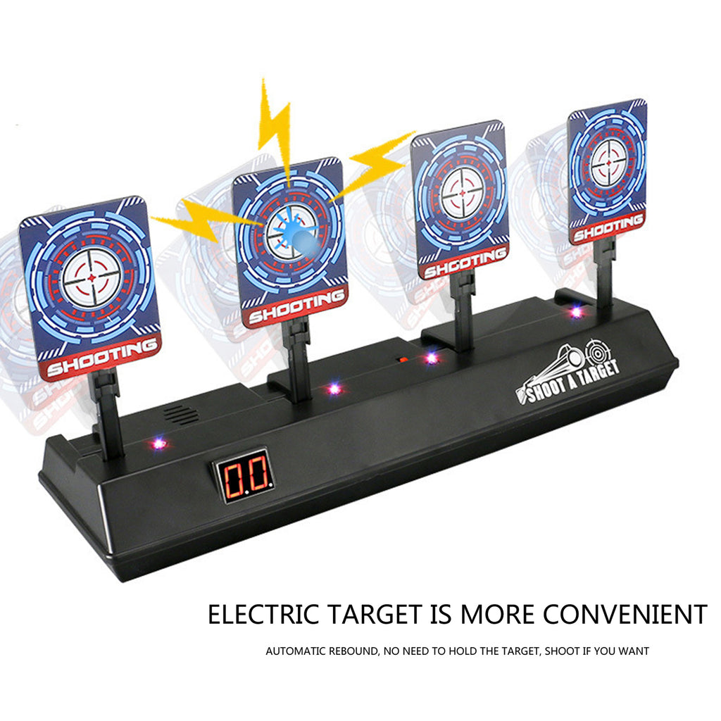 Electronic Scoring Shooting Targets, 4 Targets LED Light Auto Reset L61791