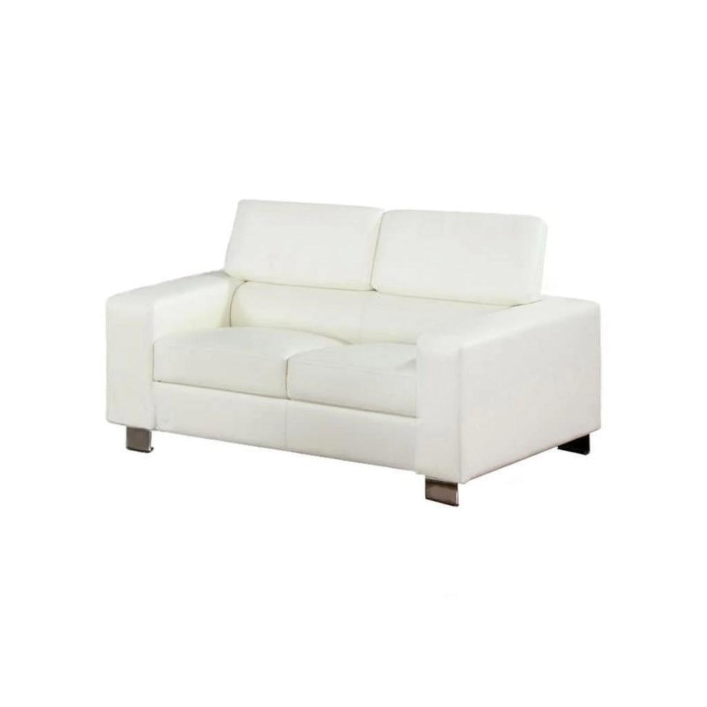 White Faux Leather 2-Piece Sofa Set N56178