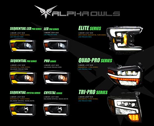 Black Amber Crystal Headlights with LED Light Bar O79458