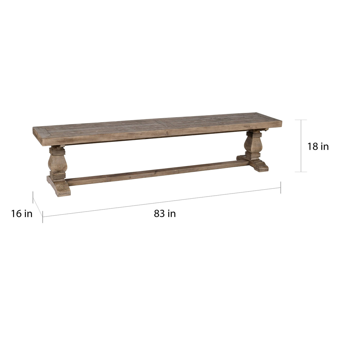 Quincy Backless Dining Bench F20425