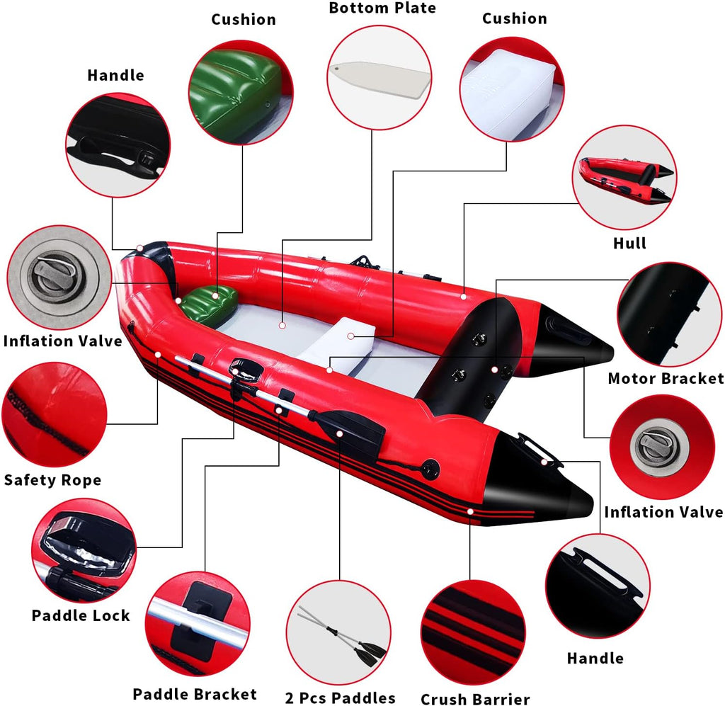 10ft Inflatable Boat with Oars Air Pump A35625