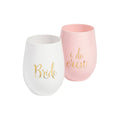 Stemless Plastic Wine Glasses 12 Pieces P355