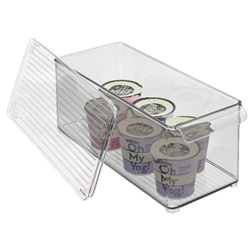 Clear Plastic 2 Pack Food Storage Container Bin with Lid E9224