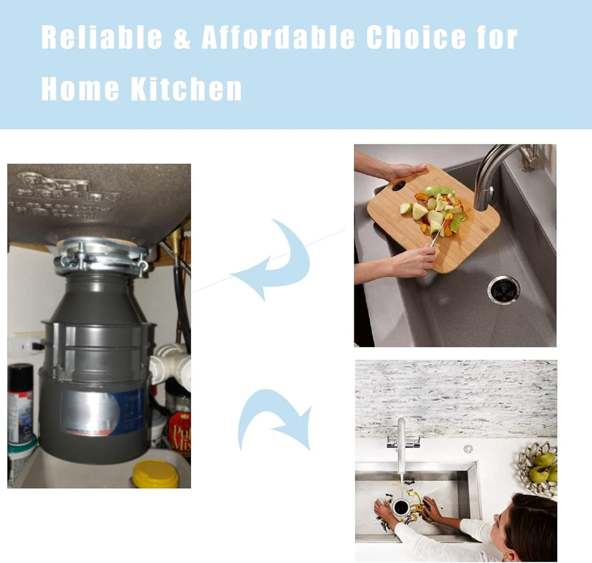 Black 1/2 HP Continuous Feed Garbage Disposal W785330
